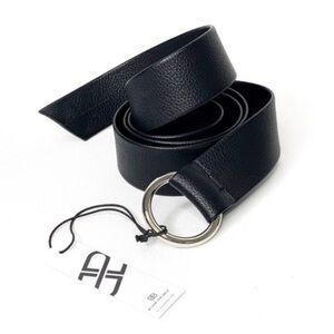 NWT B-Low the Belt Black Leather O Ring Belt
